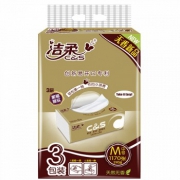 洁柔（C&S）抽纸 金尊3层130抽面巾纸*3包