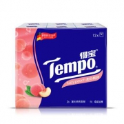 得宝(Tempo) 手帕纸 迷你4层加厚7张*12包 甜心桃味