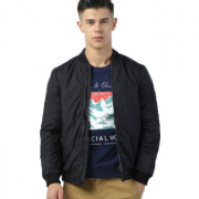 IZOD 棉服薄款男士立领纯色休闲保暖夹克