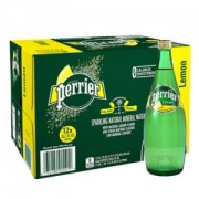 法国进口  巴黎水Perrier气泡矿泉水（柠檬味）  玻璃瓶装  750ML*12瓶/箱 *4件