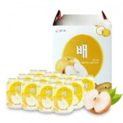 韩国九日牌加糖梨汁果肉果汁 进口礼盒装饮料238ml*12瓶 *6件