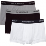 EMPORIO ARMANI 安普里奥·阿玛尼 男士针织宽松四角裤 2条装 黑/白/灰（亚马逊自营 保税区发货）(包邮包税)