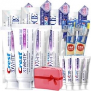 Crest 佳洁士 钻亮炫白牙膏 8支 560g+全优7效牙刷 2支