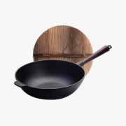 当当优品 铸铁单木柄炒锅 32CM 手工铸造