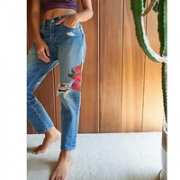 Levi's李维斯经典501女士时尚破洞绣花牛仔裤