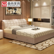 曲尚(Qushang) 床+山棕床垫+2柜1800*2000