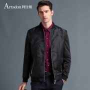阿仕顿 秋冬新品 男士立领刺绣夹克