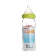 贝亲（Pigeon）  宽口径玻璃奶瓶 绿色 240ml 配M奶嘴 *3件