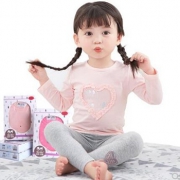 Mn·Mo 瑁恩·瑁爱 女小童莱卡棉内衣秋衣秋裤套装
