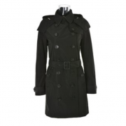 巴宝莉（BURBERRY）  女士可拆式连帽塔夫绸 Trench 风衣 防雨塔夫绸面料
