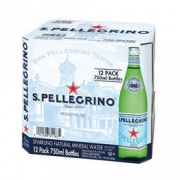 S.PELLEGRINO 圣培露 含气天然矿泉水 玻璃瓶装 750ml*12瓶 *4件