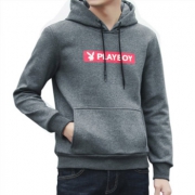 PLAYBOY 花花公子 男士秋冬加绒连帽卫衣