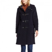 Gloverall Mantel Slim Long Duffle 女士羊毛混纺大衣