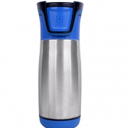 contigo   康迪克 一键开启 不锈钢色+复古蓝 保温杯