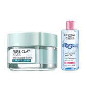 LOREAL欧莱雅 矿物净化泥面膜100ML+卸妆洁颜水95ML
