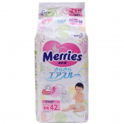 妙而舒（Merries）   三倍透气纸尿裤 M42片 *2件