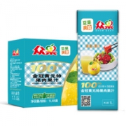 众果 100% 金冠黄元帅果肉果汁 1L×6盒 *4件