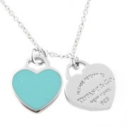 TIFFANY & Co RTT 纯银双心型项链