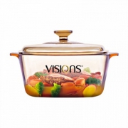 Visions康宁 晶彩透明锅方锅 炖汤煲3L
