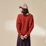 网易严选 女士美利奴澳毛优雅百搭双V领套头毛衫 3色