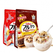 Calbee卡乐比 巧克力曲奇风味700g+水果麦片800g （共2袋）