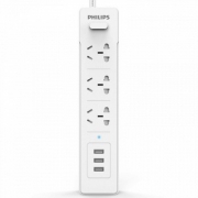PHILIPS飞利浦 新国标智能3USB2.4A+3位1.8米插座