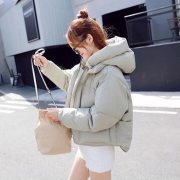 莉妮吉尔 韩版连帽短款羽绒棉服