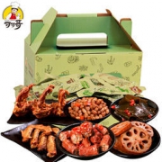 可可哥 精武鸭脖鸭翅鸭架鸭锁骨花生海带藕片 零食礼包 510g*7件