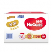 Huggies好奇 金装纸尿裤加大号XL105片(适合12-16公斤)箱装 尿不湿  3箱起