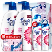 海飞丝 睡莲去屑洗发水洗发露450ml*2+80ml*2