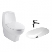 Villeroy & Boch 德国唯宝      6680AS01 连体虹吸座便器+欧诺华台盆龙头 组合套装