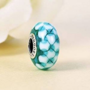 PANDORA 潘多拉 791625 湖绿格子 琉璃串珠