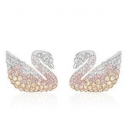 SWAROVSKI 施华洛世奇 5215037 渐变色 Swan 天鹅耳钉 *3件