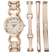 ANNE KLEIN 女式石英金属和合金连衣裙手表，颜色：玫瑰 gold-toned （型号： AK / 1952rgst )