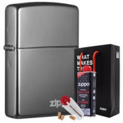 Zippo 之宝 打火机套装礼盒 黑冰150ZL（火机+小油133ml+火石6粒装）
