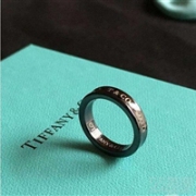 Tiffany&Co蒂芙尼1837系列Midnight午夜黑narrow ring钛金窄款戒指