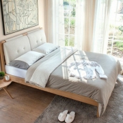 双12预售： 治木工坊 白橡木简约软靠床多规格可选