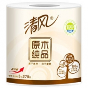 清风 原木纯品卷纸 3层270段卫生纸*10卷