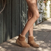 UGG Australia 女士防水防污牛羊皮坡跟短筒雪地靴 *2件