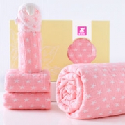 elepbaby 象宝宝 婴儿口水巾4件套粉色礼盒装*2件