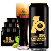 限地区：TAISHAN 泰山 10度黑啤 原浆啤酒 490ml*12听*5件