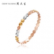 24日0点！CHOW TAI SENG 周大生18k金三色戒指 约0.4g    159元包邮（用券）