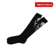 濑川靴下女士骷髅图案长袜黑 内含6双 嘻哈长袜