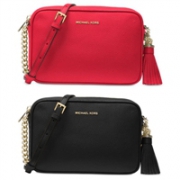 Michael Kors Ginny 相机包(中号) 黑色/亮红色