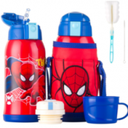PLUS会员： Disney 迪士尼 儿童带吸管保温杯 红色蜘蛛侠图案 600ml *3件    108元包邮（需用券）