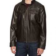 限L码！Dockers Faux Leather 男士仿皮夹克
