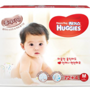 PLUS会员！ HUGGIES 好奇 铂金装 倍柔亲肤纸尿裤 M72+4片   66元（3件8折+用券）