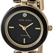 真钻镶嵌！Anne Klein AK-2622BKGB女表