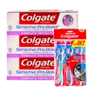 高露洁（Colgate） 抗敏专家 牙膏牙刷套装（多效防护牙膏110g×3+三效优护牙刷×3） *4件+凑单品