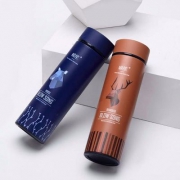 天猫商城：唤笙 晶格印花不锈钢保温杯450ml 多色